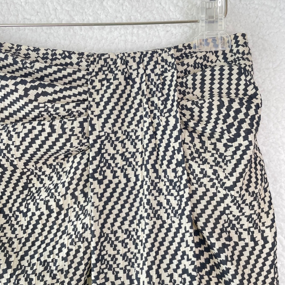 Part Two AlexandraPW SK Black Cream Chevron Zigzag Draped Pencil Skirt 36 - Picture 2 of 10